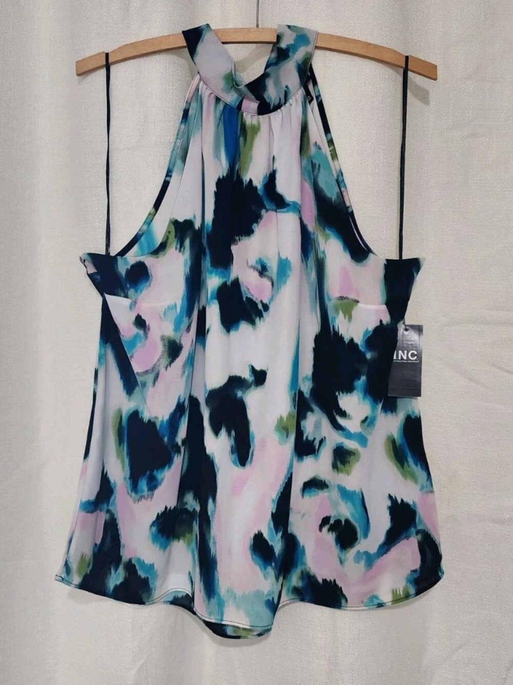 I.N.C. International Concepts Women's Blouse Halter Top Multicolor Large NWT